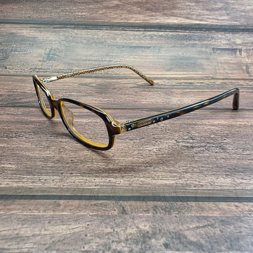 Coach Tortoise Oval Eyeglasses Frames Signature Logo Temples 3813
